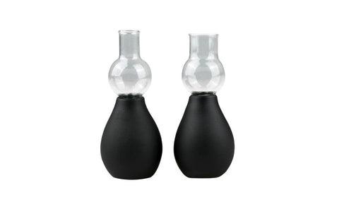 Fetish Collection Nipple Sucker Black 2 Piece Professional Vacuum System - Nipple and Clit Clamps