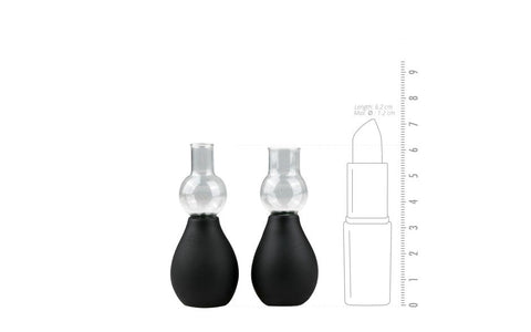 Fetish Collection Nipple Sucker Black 2 Piece Professional Vacuum System - Nipple and Clit Clamps