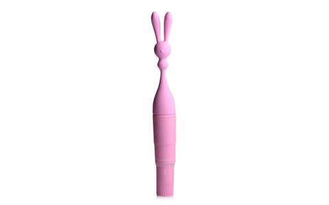 XR Brands Frisky Bunny Rocket Multi Function Silicone Vibrator Dual Stimulation - Personal Massagers