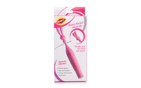 XR Brands Frisky Bunny Rocket Multi Function Silicone Vibrator Dual Stimulation - Personal Massagers