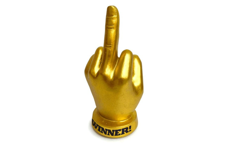 Little Genie Genie Golden FU Finger Novelty Trophy 6 Inch Golden Award - - Party Gifts and Novelties