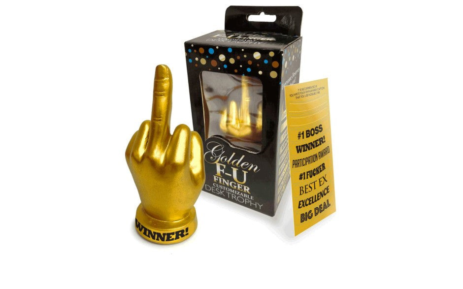 Little Genie Genie Golden FU Finger Novelty Trophy 6 Inch Golden Award - - Party Gifts and Novelties