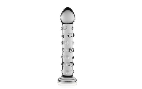 Lovetoy Glass Romance 2 Glass Dildo 7 Inch Clear Premium Temperature Play - Glass Sex Toys