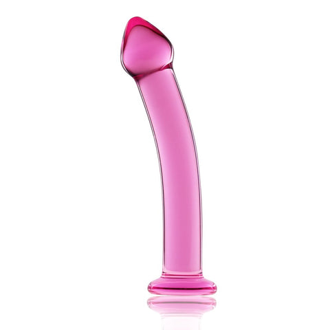 Lovetoy Glass Romance 3 Realistic 7.5 Inch Glass Dong Temperature Play - Glass Sex Toys