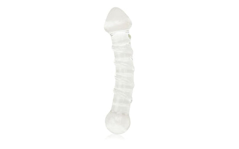 Lovetoy Glass Romance 5 Glass Dildo 7 Inch Clear Premium Temperature Play - Glass Sex Toys