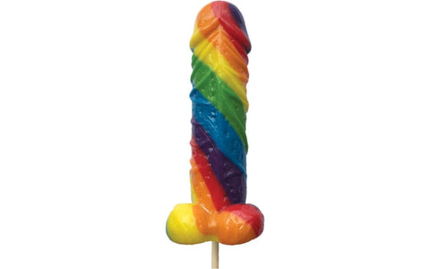 Hott Products Rainbow Cocksicle Pecker Shaped Lollipop Multi Fruit Flavor - Party Gifts and Novelties