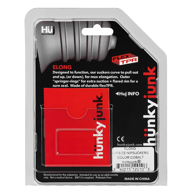 Hunkyjunk ELONG Wide Base TPR Nipsucker with Four Ring Suction System - - Nipple and Clit Clamps