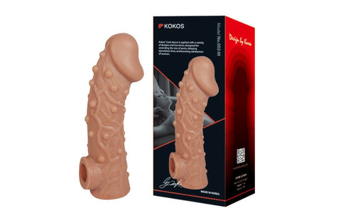 Kokos Stretchy Mens Cock Extender Sleeve 2 with Beaded Stimulation - Penis Sleeves and Extenders