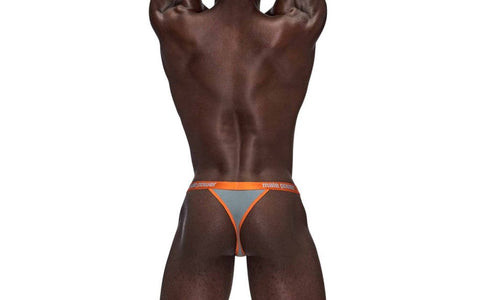 Male Power Casanova Uplift Stretchy Micro Mens Thong Grey with Support Pouch - Mens Briefs And Boxers