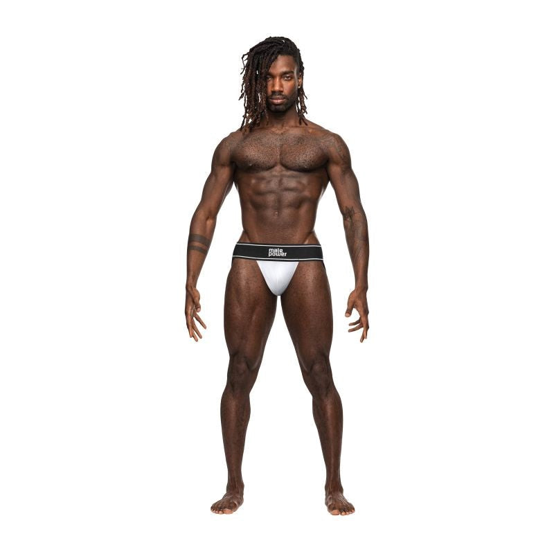 Male Power Modal Rib Mens Jock White Premium Modal Fabric Support - Jocks and G-Strings