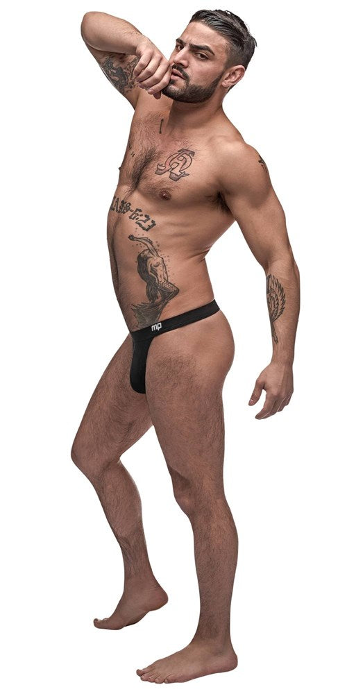 Male Power Pure Comfort Mens Bong Thong Black with Contour Pouch Design - Mens Briefs And Boxers