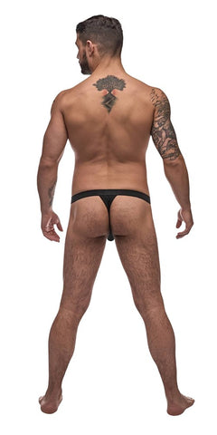 Male Power Pure Comfort Mens Bong Thong Black with Contour Pouch Design - Mens Briefs And Boxers