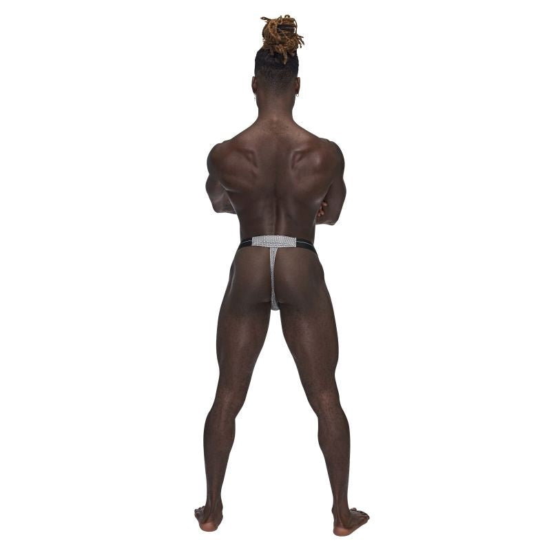 Male Power Sexagon Breathable Micro V Thong Grey with Micro Perforation Cooling - Mens Briefs And Boxers