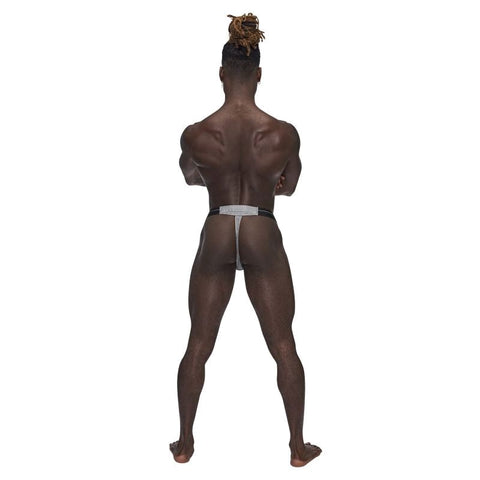 Male Power Sexagon Breathable Micro V Thong Grey with Micro Perforation Cooling - Mens Briefs And Boxers