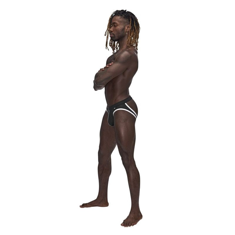 Male Power Sport Breathable Mens Mesh Jock Black Athletic Support - Jocks and G-Strings