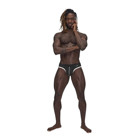 Male Power Sport Cool and Sexy Mens Mesh Thong Black Athletic Underwear - Mens Briefs And Boxers