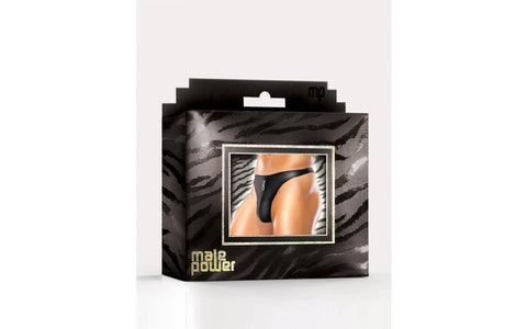 Male Power Zipper Stretchy Mens Thong Black with Zipper Detail - Mens Briefs And Boxers