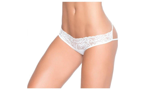 Mapale Elastic Strap Caged Back Lace Pantie White with Caged Back Design - G-Strings, Panties and Shorts