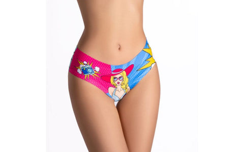Mememe Lingerie Comics Beach Girl Slip Sexy Panties with Seamless Design - G-Strings, Panties and Shorts