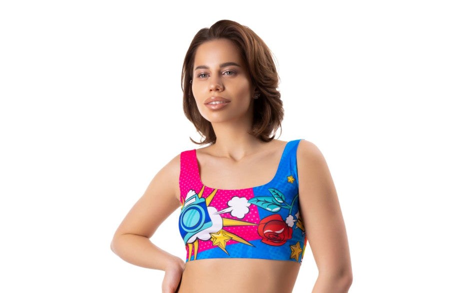 Mememe Lingerie Comics Curios Womens Crop Top with Seamless Design - - Bras and Bra Sets