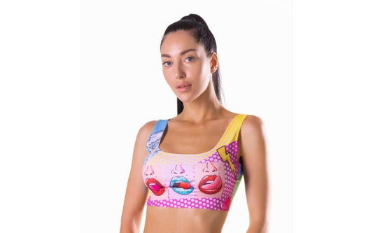 Mememe Lingerie Comics Hot Sexy Womens Crop Top with Moisture Management - - Bras and Bra Sets