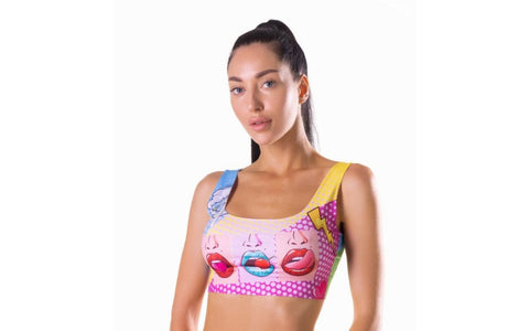 Mememe Lingerie Comics Hot Sexy Womens Crop Top with Moisture Management - Bras and Bra Sets