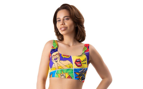 Mememe Lingerie Comics Insta Sexy Womens Crop Top with Seamless Construction - Bras and Bra Sets