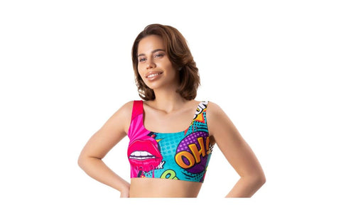 Mememe Lingerie Comics Oh Womens Crop Top Athletic Comfort Support - Bras and Bra Sets