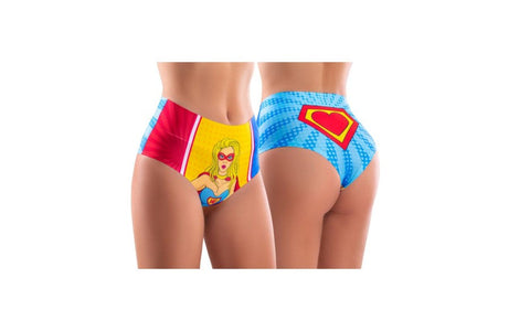 Mememe Lingerie Comics Wonder Girl Hi Briefs Womens Underwear Advanced Comfort - G-Strings, Panties and Shorts