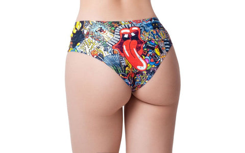 Mememe Lingerie Psychotropical Trash Womens Thong Premium Intimate Comfort - G-Strings, Panties and Shorts