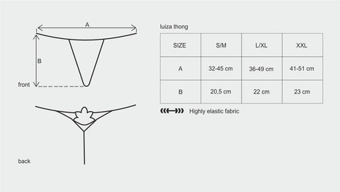 Obsessive Luiza Elastic Fabric Womens Thong Red with Floral Embroidery - G-Strings, Panties and Shorts