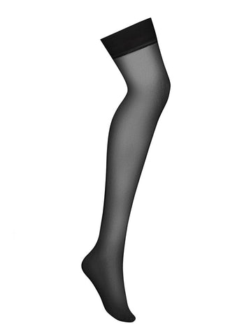 Obsessive S800 Sheer Womens Leg Stockings Black with Garter Compatible Design - Hosiery