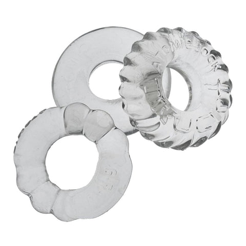 OxBalls Bonemaker 3 Piece Stretchy Mens Cock Ring Set for Enhanced Erection - Stretchy Cock Rings