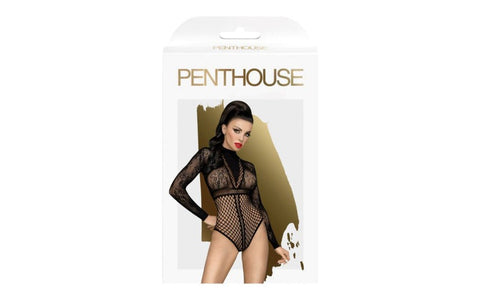 Penthouse Lingerie Spicy Whisper Seductive Womens Teddy Black Floral Mesh - Teddies and Bodysuits