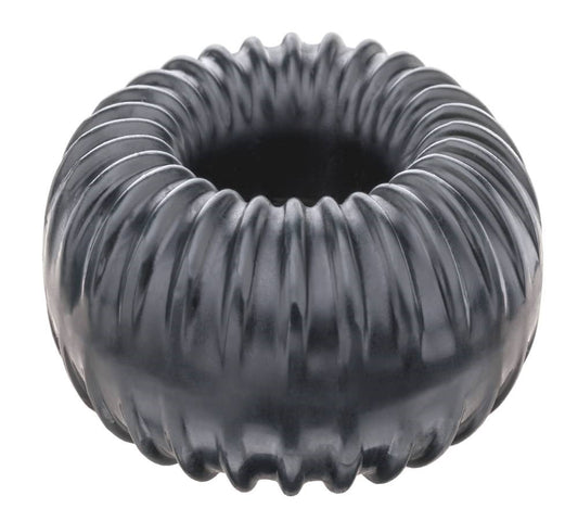Perfect Fit Ribbed Stretchy Cock Ring with Enhanced Texture Design - - Stretchy Cock Rings