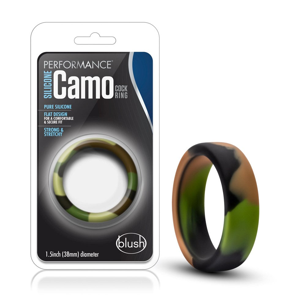 Performance Silicone Camo Mens Stretchy Cock Ring - - Stretchy Cock Rings