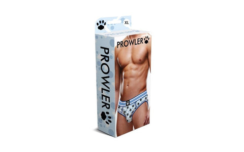 Prowler Blue Paw Open Back Mens Brief with Playful Paw Print Pattern - Mens Briefs And Boxers