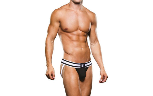 Prowler Mens Sexy Jock Strap Black/White Premium Athletic Support Design - - Jocks and G-Strings
