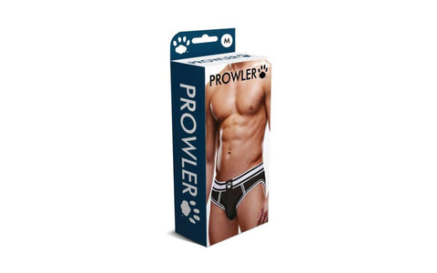 Prowler Open Back Stylish Backless Male Brief White/Black Open Back Design - Mens Briefs And Boxers