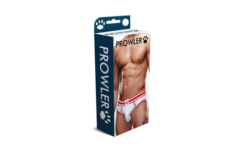 Prowler Stylish Open Back Mens Brief White/Red Seductive Underwear - Mens Briefs And Boxers