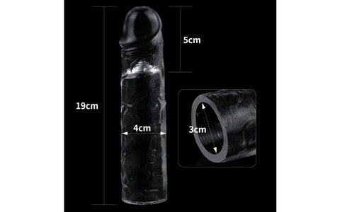 Lovetoy Clear Penis Extender Sleeve Plus 2 Inch for Enhanced Penetration - Penis Sleeves and Extenders