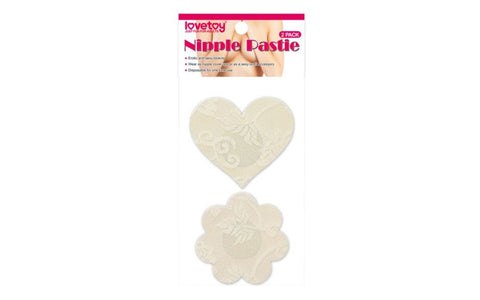Lovetoy Lace Heart and Flower Womens Nipple Pasties Twin Pack with Lace Design - Breast and Nipple Toys