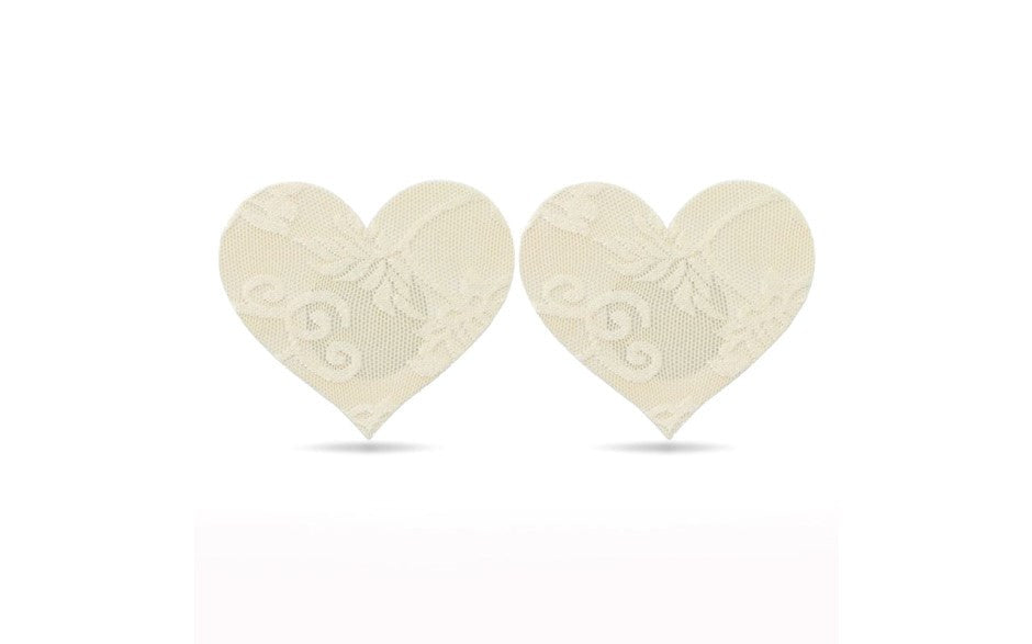 Lovetoy Lace Heart and Flower Womens Nipple Pasties Twin Pack with Lace Design - Breast and Nipple Toys