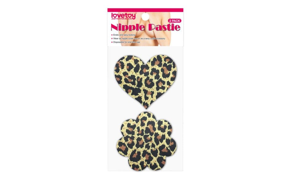 Lovetoy Leopard Sexy Nipple Pasties For Womens Twin Pack with Satin Design - Breast and Nipple Toys