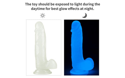 Lovetoy Lumino Play Flexible & Realistic Dildo With Balls 7.5 Inch Clear Glow - Realistic Dildos