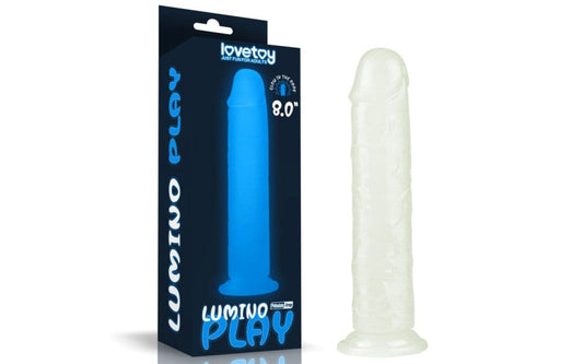 Lovetoy Lumino Play Suction Cup Realistic Dildo 8 Inch with Glow Technology - - Realistic Dildos