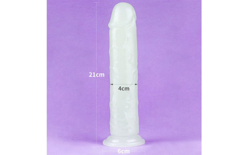 Lovetoy Lumino Play Suction Cup Realistic Dildo 8 Inch with Glow Technology - - Realistic Dildos