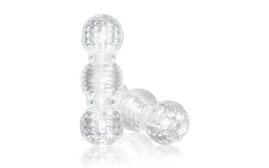 Blush Novelties M for Men Master Stretchy Male Stroker Clear Multi Chamber - Masturbators and Strokers