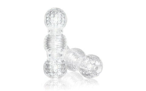 Blush Novelties M for Men Master Stretchy Male Stroker Clear Multi Chamber - Masturbators and Strokers