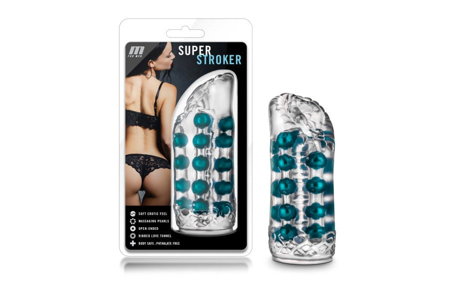 Blush Novelties M for Men Super Realistic Feel Male Stroker Clear X5 Plus TPE - Masturbators and Strokers